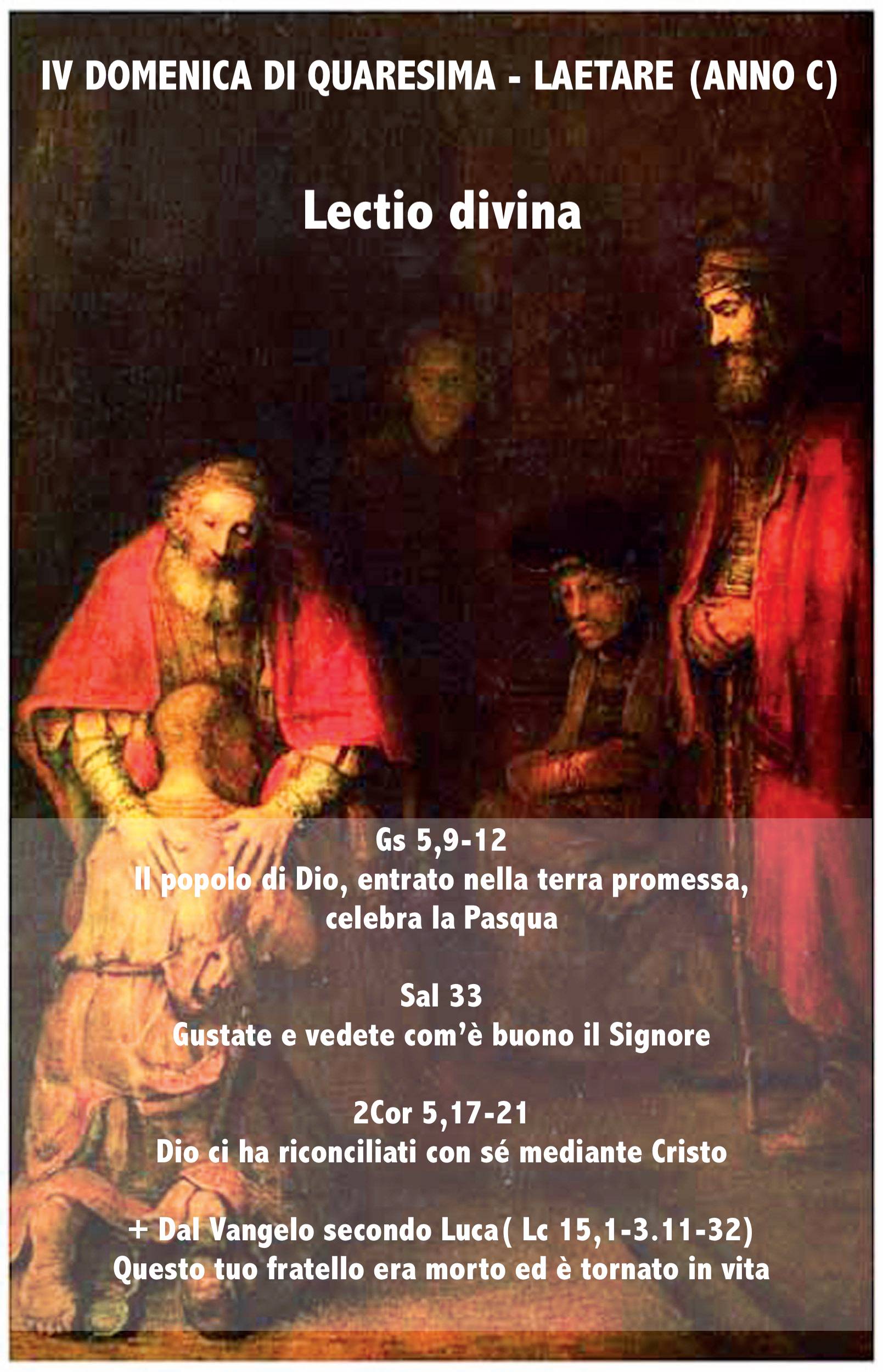 IV DOMENICA DI QUARESIMA LAETARE ANNO C Lectio Divina Chiesa Di 
