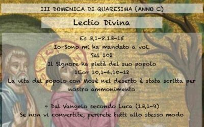 III DOMENICA DI QUARESIMA (ANNO C) – Lectio divina