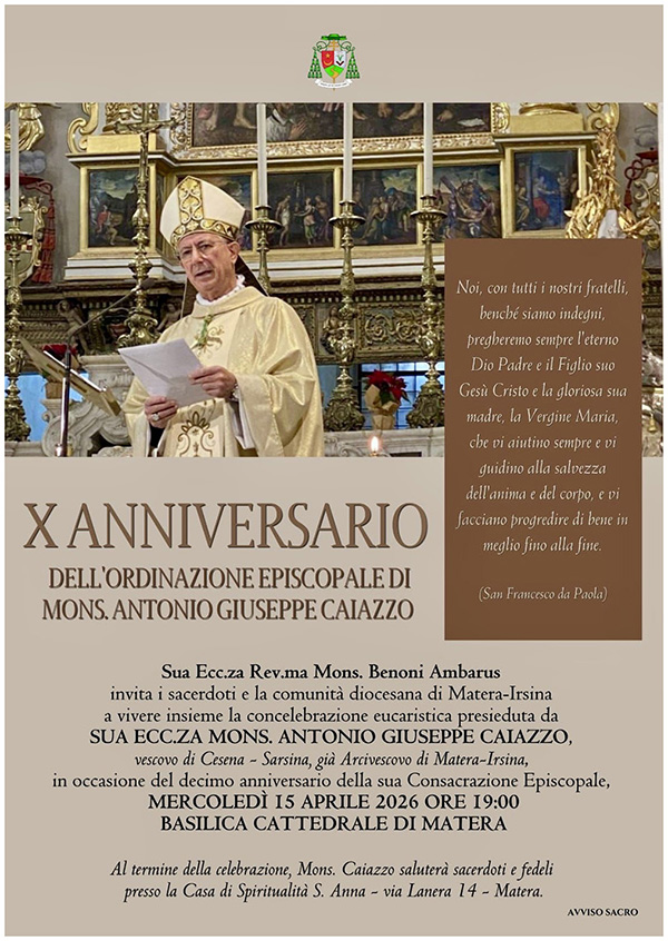 Locandina 10° Anniversario ordinazione episcopale Mons. Caiazzo_P_