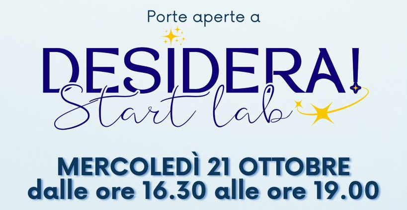 Desidera! Start Lab, mercoledì 21 ottobre a Matera un pomeriggio per conoscere lo spazio del Progetto Policoro dedicato ai giovani